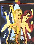 Ernst Ludwig Kirchner Colourfull dance France oil painting artist